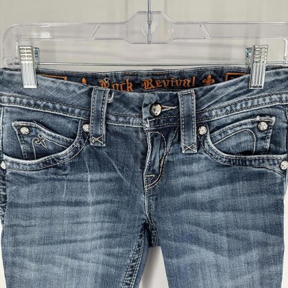 Vintage y2k 90s Rock Revival jeans womens 26 sasha boot low rise denim party - Picture 5 of 7